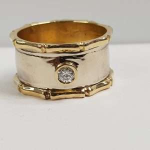 טבעת יהלומים וינטג צהוב
