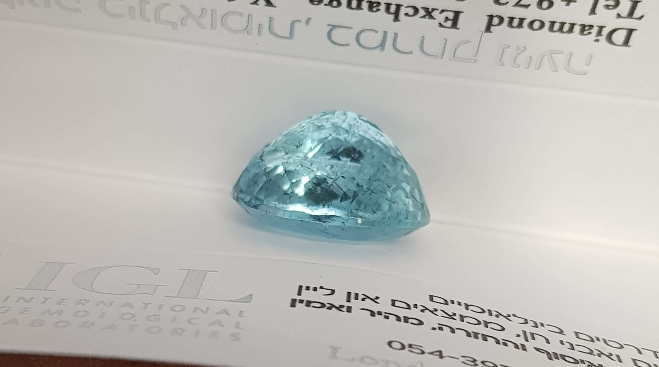 אקוומארין אובל כחול כהה נדיר – תמונה 3