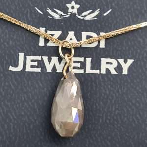 תליון יהלום טבעי אפור