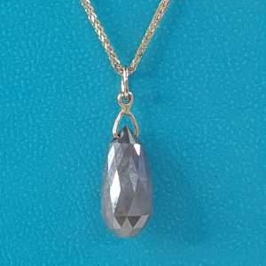 תליון יהלום טבעי אפור