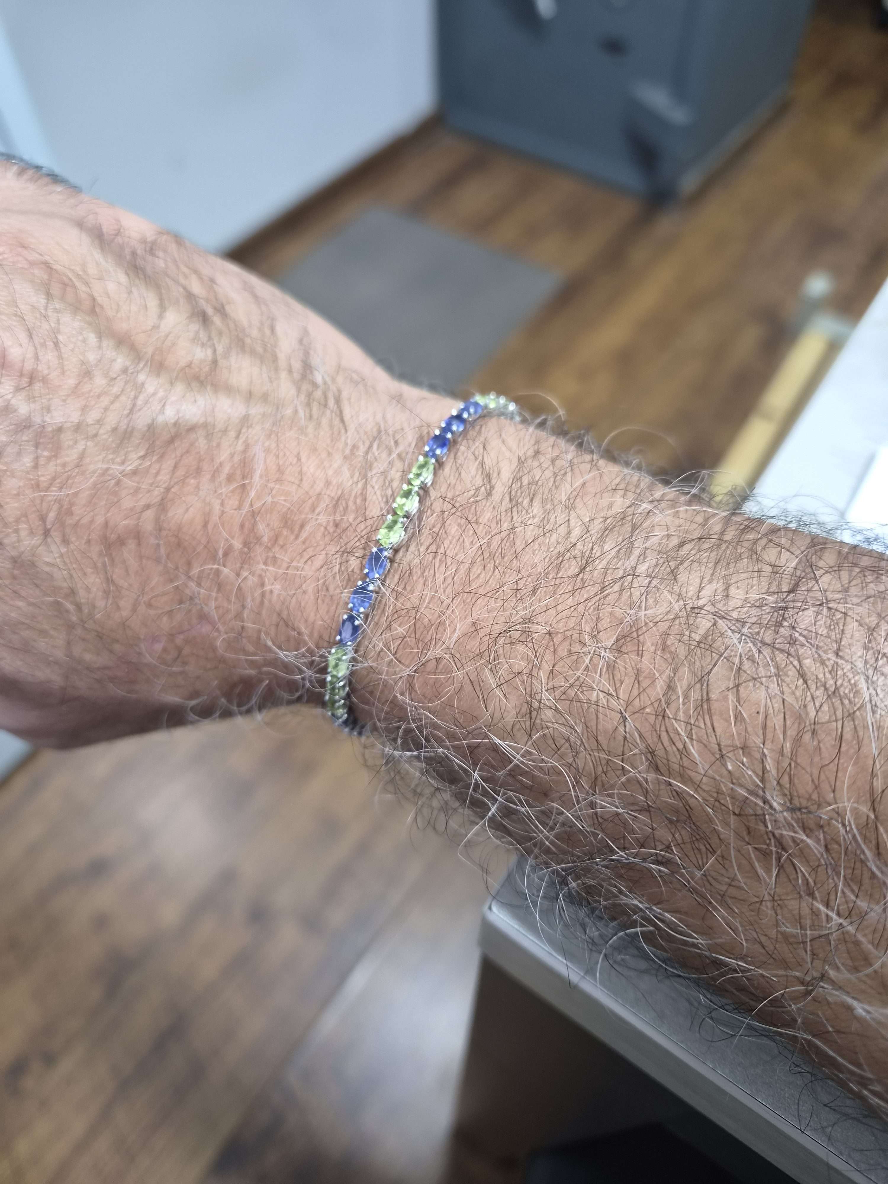 צמיד זהב ספיר ופרידוט – תמונה 3